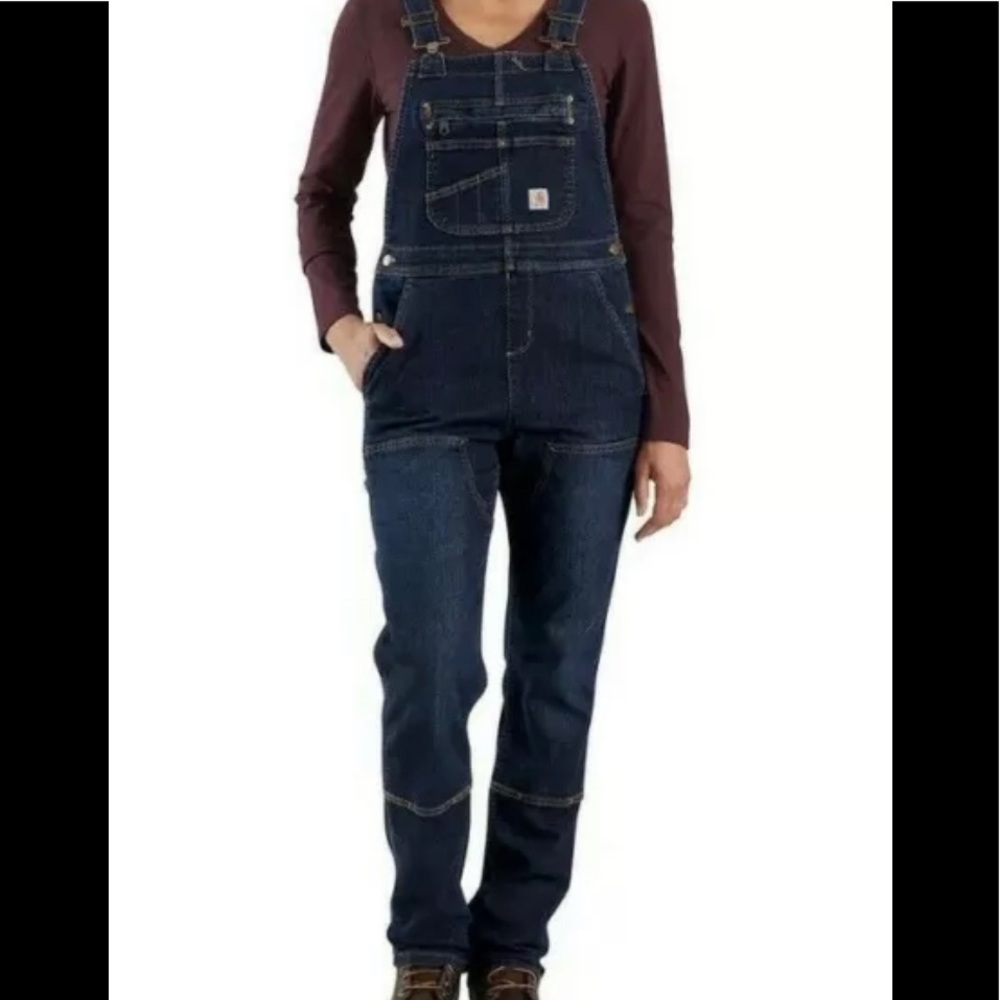 Carhartt M (8-10) Tall Rugged Flex Denim Bib Overalls